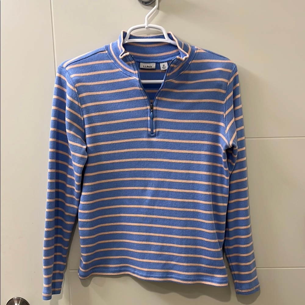 L.L.Bean Blue and Pink Striped Pullover